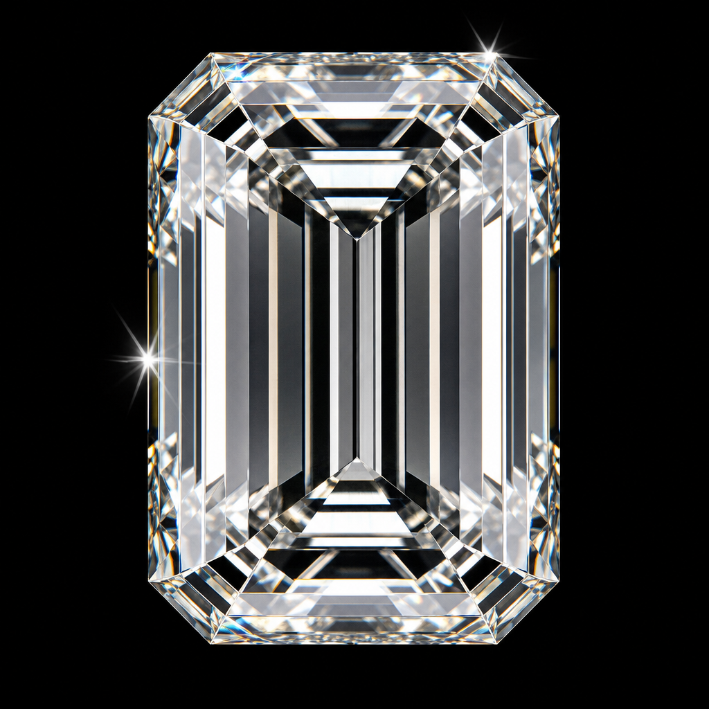 Emerald cut crafted diamond