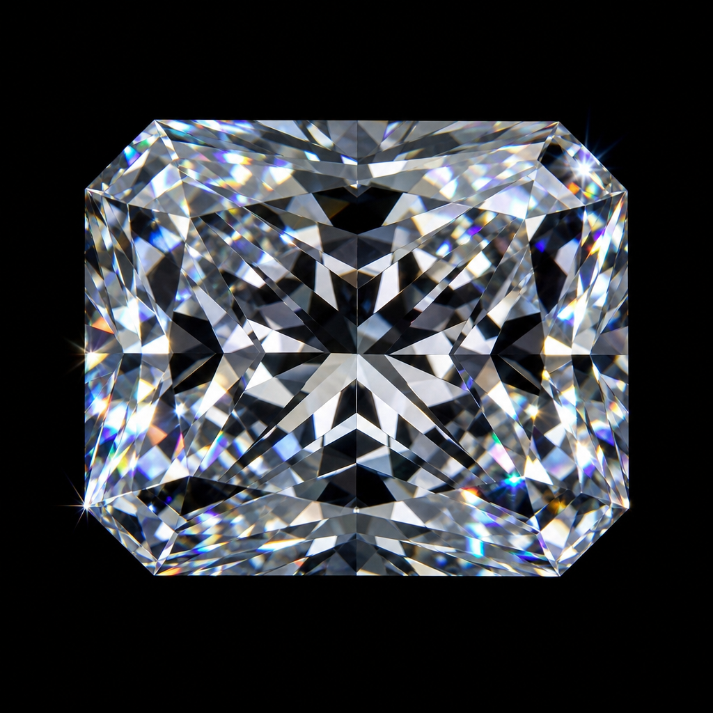 Radiant cut crafted diamond