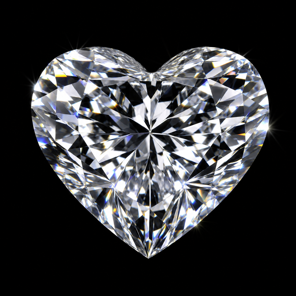Heart cut crafted diamond