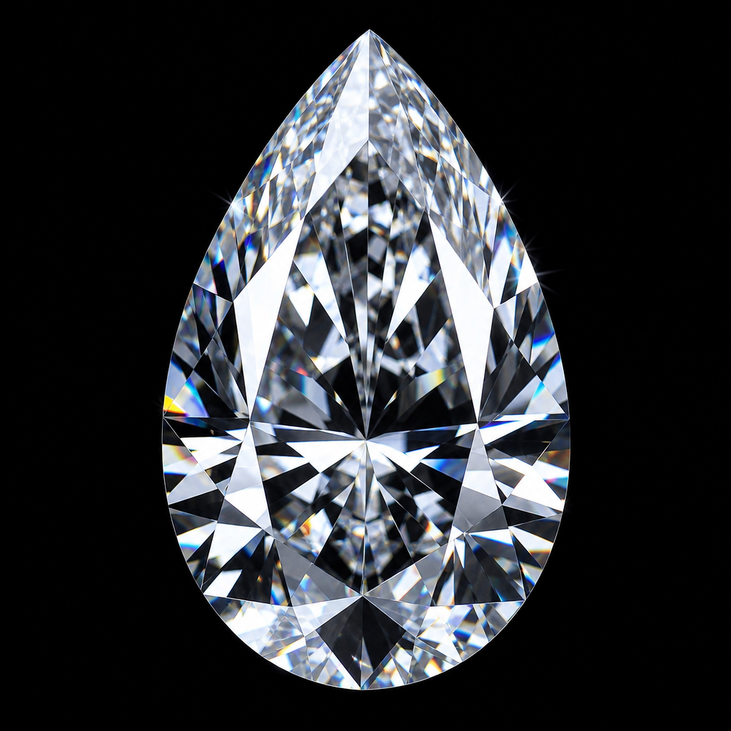 Pear cut crafted diamond